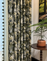 Tissu jacquard en chenille teint en fil – Tissage exquis, tons riches, style rétro – Idéal pour les rideaux, les housses de canapé et les coussins