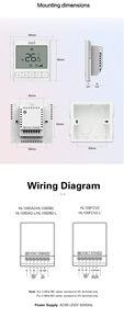 Thermostat numérique avec écran LCD, 4 tuyaux, FCU, refroidissement/chauffage, montage mural, pour chambre d'hôpital, système HVAC HL109FCV2 - Product Image 6