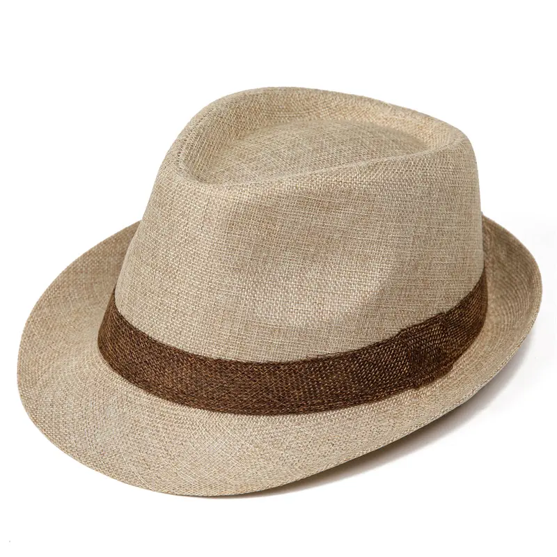 Moda caz şapka toptan yaz güneşlik saman Fedora şapka erkek açık hasır Panama şapka