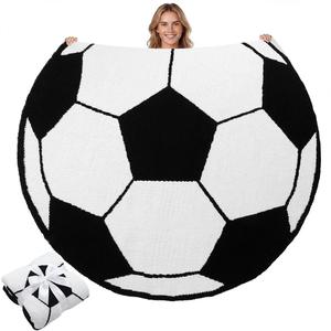 Couverture en flanelle de football en gros, couverture polaire, couverture de sieste, super douce, lavable en machine pour la chaleur hivernale, impression personnalisée - Product Image 1
