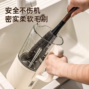Bottle Cleaning <b>Brush</b> With Wooden Handle Soft Bristles Detachable Long Handle For Blender Cup And Bottle Dual Use - Product Image 4