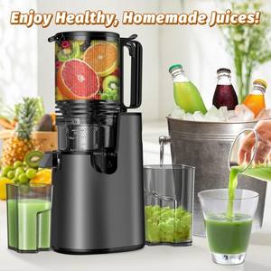 Presse-agrumes à pression froide Centrifugeuse 130 "Chute d'alimentation large pour extracteur de jus Presse-agrumes à mastication lente pour légumes et fruits - Product Image 4