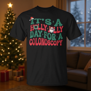 Camiseta Holly Jolly Christmas Colonoscopy, unisex, para adultos, manga corta, cuello redondo, regalo divertido para las fiestas - Product Image 3