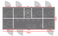Toilettes en conteneur maritime de 20 pieds préfabriquées écologiques, bloc de toilettes modulaire, solution clé en main, toilettes portables en conteneur