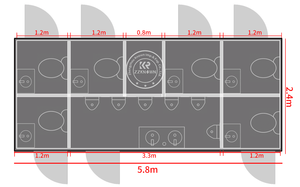 20ft vận chuyển container nhà vệ sinh đúc sẵn sinh thái thân thiện Modular nhà vệ sinh khối chìa khóa trao tay giải pháp container nhà vệ sinh di động - Product Image 5