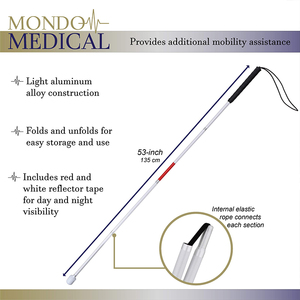 Feistel Medical Blind Cane Mobility Stick-<span class=keywords><strong>Canne</strong></span> rouge et <span class=keywords><strong>blanche</strong></span> réfléchissante avec embout boule de guimauve - Product Image 6