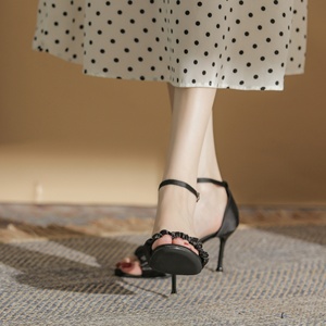 Sandalias de tacón alto con punta cuadrada, cómodas y sexys, de diseño elegante y alta calidad, populares para el trabajo. - Product Image 3