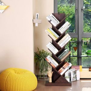विंटेज यूनिक लंबा टॉडलर स्टोरेज बुक रैक <span class=keywords><strong>DIY</strong></span> वॉल माउंट ऑफिस बुकशेल्फ़ फोल्डिंग रस्टिक वुड बुककेस बुक शेल्फ ट्री शेप - Product Image 4