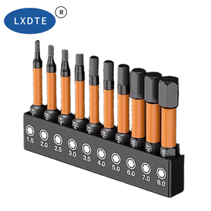 Juego de puntas de destornillador hexagonales de acero LXD S2, 10 piezas, 50 mm, óxido negro, magnéticas, H2, H2.5, H3, H4, H5, <span class=keywords><strong>H6</strong></span>, vástago hexagonal de 1/4 pulgada, industrial - Product Image 1