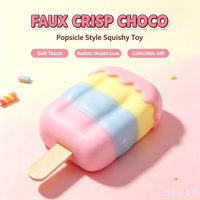 Jouet Squishy Faux Crisp Choco Popsicle, Jouet Anti-Stress Coloré à Presser, Jouet de Décompression Doux à Remontée Lente pour Enfants