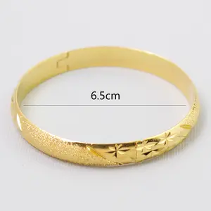 Chất lượng cao thời trang vàng trang sức 14k vàng goldfill mạ khắc vòng tròn Bangle mịn đóng vòng đeo tay