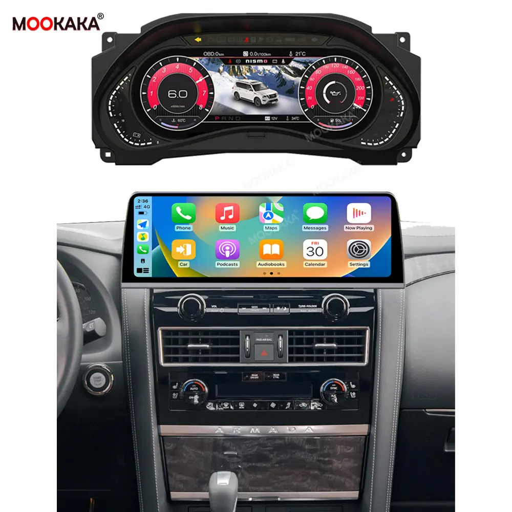 Rádio digital para carro, reprodutor multimídia com GPS para Nissan Patrol Y62 Armada Infiniti QX80 QX56 2010-2020, estéreo, compatível com GPS e GPS