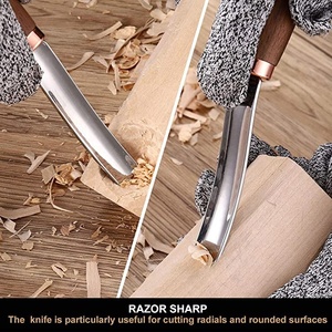 Couteau <span class=keywords><strong>à</strong></span> <span class=keywords><strong>gouge</strong></span> courbé avec manche en noyer noir, couteau <span class=keywords><strong>à</strong></span> sculpter le bois, graveur pour la sculpture sur bois DIY, sculpture de bols - Product Image 4