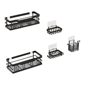 Estante de almacenamiento para baño, estante de esquina duradero de 50x30cm, rectangular, de varios niveles, montado en la pared, para organización de toallas de baño - Product Image 1