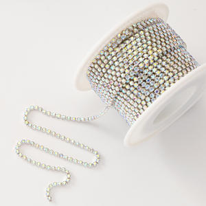 美甲沙龙2毫米细爪链闪亮奢华银饰品，可切割DIY金属魅力美甲配件 - Product Image 5