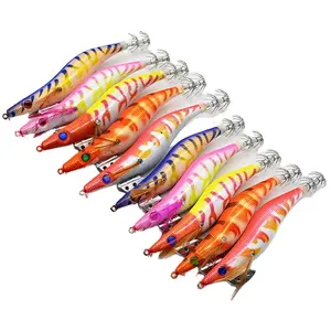 Plastic Saltwater Fishing Lures Hard 3.0 #3.5 # Squid Jigs Lures Artificial Bait With Squid Hooks
