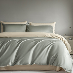 Copripiumino casa in cotone grigio copripiumino federa con letto attrezzato <span class=keywords><strong>per</strong></span> letti King Queen-tessuto Technics biancheria da letto doppia - Product Image 2