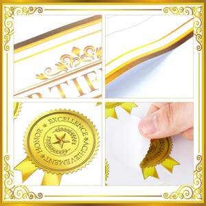 Vente en gros de certificats de reconnaissance Papier de certificat avec des sceaux d'autocollant en or Prix pour les réalisations de diplôme - Product Image 4
