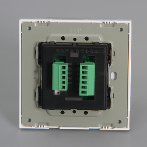 Interrupteur de sortie pour rideau, cadre en verre trempé blanc et <span class=keywords><strong>gris</strong></span> central en plastique avec deux boutons de remplacement - Product Image 4