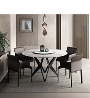 Geometric Art Design Keramik platte Marmor Runde Platte Einfacher Stil Esstisch mit rotierendem Zentrum für Zuhause oder Hotel eingang