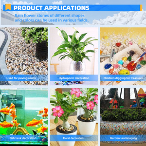 Ciottoli Colorati Lucidati YuHua Stone, Perle di Vetro con Motivo a Fiore di Pioggia, Decorazioni per Giardino e Paesaggio - Product Image 4