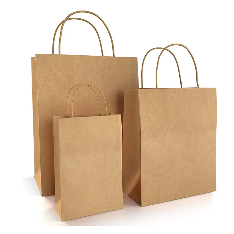 Luxus-Einkaufstasche Geschenk papiertüten mit Griff Lebensmittel Papiertüte Weihnachts verpackung Papiertüten