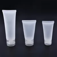 Tubo de plástico transparente para cosméticos, tubo de plástico transparente branco pérola com tampa personalizada