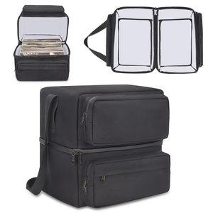 Sac de transport pour disque vinyle en PVC durable avec séparateurs pour le stockage d'album et le matériel de boîtier de CD de voyage - Product Image 4