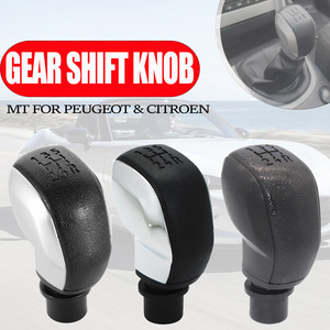 Peugeot Citroen Gear <b>Shift</b> <b>Knob</b> Black Silver Leather Ergonomic MT Replacement Part - Product Image 1