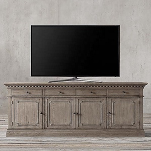 Maison Usage salon Style européen 4 portes 4 tiroirs rangement en bois massif meuble TV Antique - Product Image 2