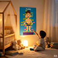 Nuevo Diseño de Juguete Educativo Temprano Montessori, Tablero de Historias Sensorial de Fieltro, Aprendizaje de las Partes del Cuerpo