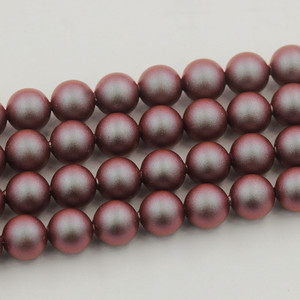 Vendita calda 5810 con perline di perle di imitazione di colore rosso iridescente a forma rotonda con foro per la moda donna collana creazione di gioielli - Product Image 1