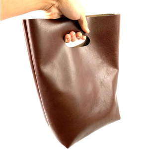 2021 New Arrival: Custom <b>Leather</b> Handbag, Large Capacity, Unisex Casual <b>Bag</b>, Japanese Style Solid Color Shopping <b>Bag</b> - Product Image 1
