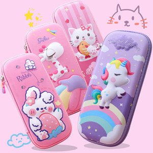 All'ingrosso <span class=keywords><strong>astuccio</strong></span> rosa di grande capacità per bambini ragazze carino 3D Cat PU EVA forniture per la scuola - Product Image 5