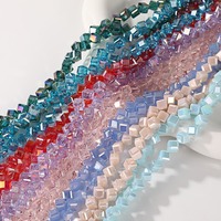Perles de verre facettées AB 8mm 6mm, perles rondelles tchèques colorées, perles intercalaires pour bracelet, collier, perles de verre soufflé à la lampe