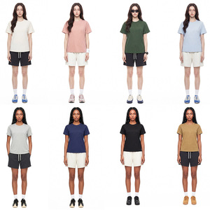 T-<span class=keywords><strong>shirt</strong></span> <span class=keywords><strong>femme</strong></span> en coton slub à épaules droites, sensation rafraîchissante, respirant, doux pour la peau, amincissant, couleur unie, <span class=keywords><strong>col</strong></span> <span class=keywords><strong>rond</strong></span>, coupe ample - Product Image 3