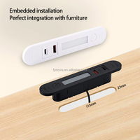 Prise de courant encastrée pour table de chevet, meuble, armoire, avec mini-prise USB A+C intégrée, chargeur de téléphone et veilleuse tactile
