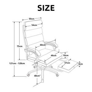 Silla Ejecutiva Ergonómica Giratoria de Altura Ajustable, de Cuero Sintético Moderno y de Lujo, para Uso en Oficina - Product Image 4
