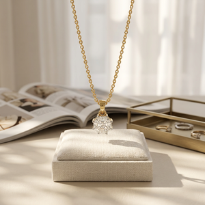 Collier pendentif de luxe en or plaqué avec diamant de laboratoire taillé fantaisie classique, certifié IGI, bijoux fins, cadeau pour femmes - Product Image 5