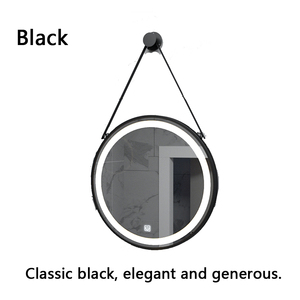 Miroir <span class=keywords><strong>de</strong></span> <span class=keywords><strong>salle</strong></span> <span class=keywords><strong>de</strong></span> <span class=keywords><strong>bain</strong></span> rond à LED rétroéclairé avec cadre doré personnalisé, commande tactile, miroir <span class=keywords><strong>de</strong></span> vanité suspendu pour hôtel et maison - Product Image 4