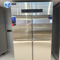 Congélateurs en acier inoxydable de grande capacité CE ETL OEM, refroidissement direct, 4 portes -18°C ℃    Congélateur vertical commercial pour cuisine à vendre