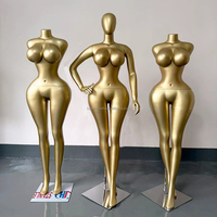 Mannequins Féminins Courbés Grande Taille Or Mat Entier pour Boutique, Modèles BBL pour Affichage de Vêtements Grande Taille - Vente en Gros d'Usine