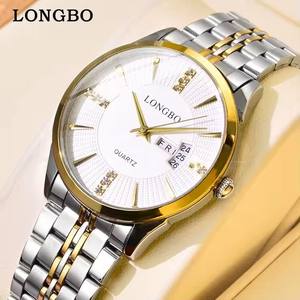 <span class=keywords><strong>LONGBO</strong></span> 80552 moda 3BAR profundidad impermeable correa de acero inoxidable calendario cuarzo lujo clásico amante diamante pareja Relojes - Product Image 2