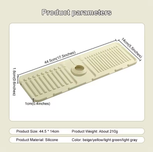 Tapis absorbant d'eau pliable et découpable en silicone souple pour évier de cuisine, anti-éclaboussures et anti-gouttes - Product Image 2