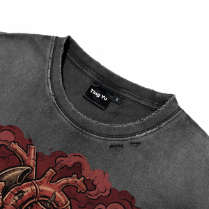 Camisetas Vintage de Gran Tamaño con Lavado Ácido para Hombre, Transpirables, Casuales, a la Moda, Estilo Urbano, de Manga Corta, para Venta al por Mayor - Product Image 3