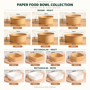 Bol en papier kraft jetable pour pique-nique et camping, écologique, carré, pour salade et fruits, avec couvercle - Product Image 5