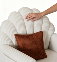Fauteuil en mousse ultra-douce et compressée, blanc, élégant, pour salon et coin lecture