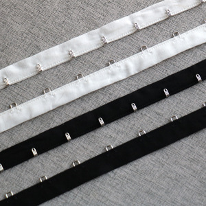 Bande de fermeture <span class=keywords><strong>à</strong></span> agrafes et œillets en coton enduit pour sous-vêtements - Product Image 2