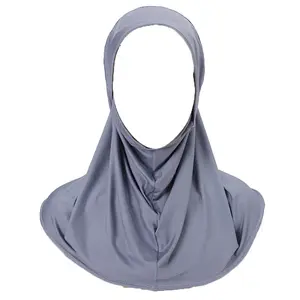 Muslim Women Hijab Solid Wrap Chin Headscarf Malaysia Indonesia Instant Hijab for Women