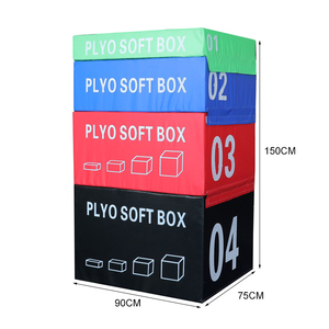QTMAT Four-Level Stack able Gym Training Spring box Set Sichere weiche plyo metrische Plyo-Boxen mit Sit-Ups-Funktion - Product Image 1
